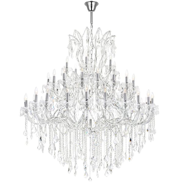 CWI Lighting Maria Theresa 49-Light Chrome Indoor Chandelier With Glass Shades