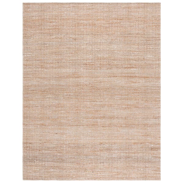Natural Fiber 9 ft. x 12 ft. Natural/Ivory Distressed Solid Color Area Rug