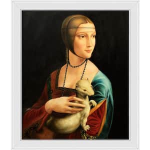 Lady With an Ermine by Leonardo Da Vinci Galerie White Framed People Oil Painting Art Print 24 in. x 28 in.