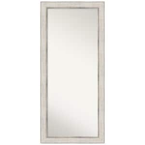 Non-Beveled Trellis Silver 29.88 in. W x 65.88 in. H Decorative Floor Leaner Mirror
