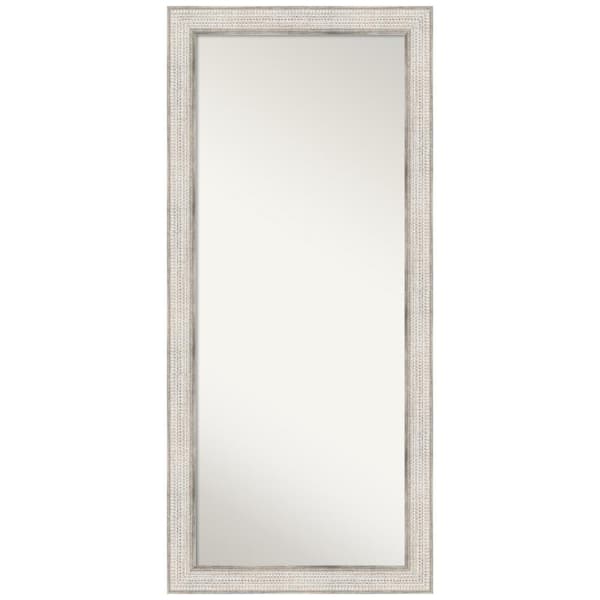 Amanti Art Non-Beveled Trellis Silver 29.88 in. W x 65.88 in. H Decorative Floor Leaner Mirror