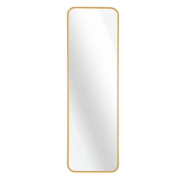 Unbranded 14 in. W x 47 in. H Rectangular Metal Framed Wall Bathroom Vanity Mirror in Gold