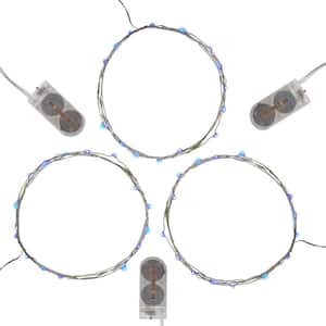 Blue Battery Operated Waterproof Mini String Lights (3-Count)