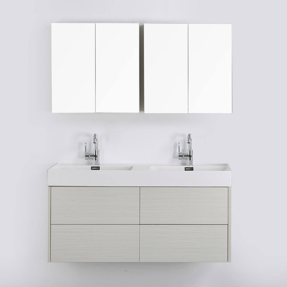 Streamline 47.2 in. W x 19.3 in. H Bath Vanity in Gray with Resin