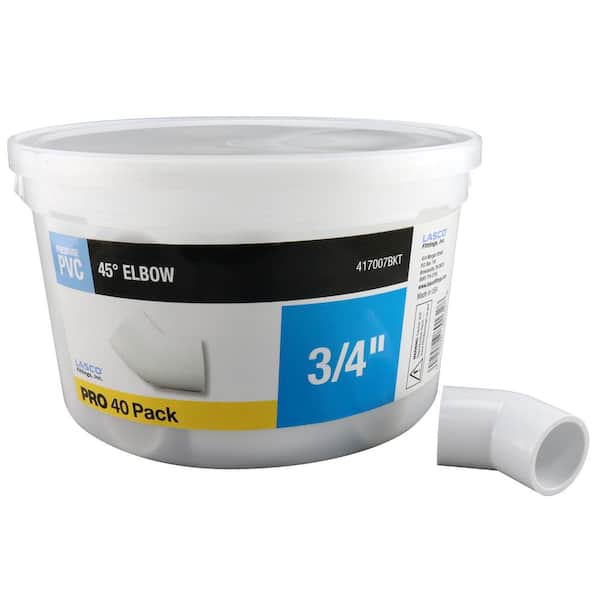 Apollo 3/4 in. Sch. 40 PVC 45-Degree Elbow Fitting (40-Pack)