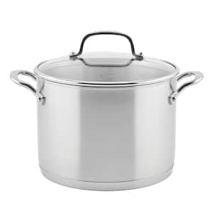 8 qt. Brushed Stainless Steel Stock Pot with Lid