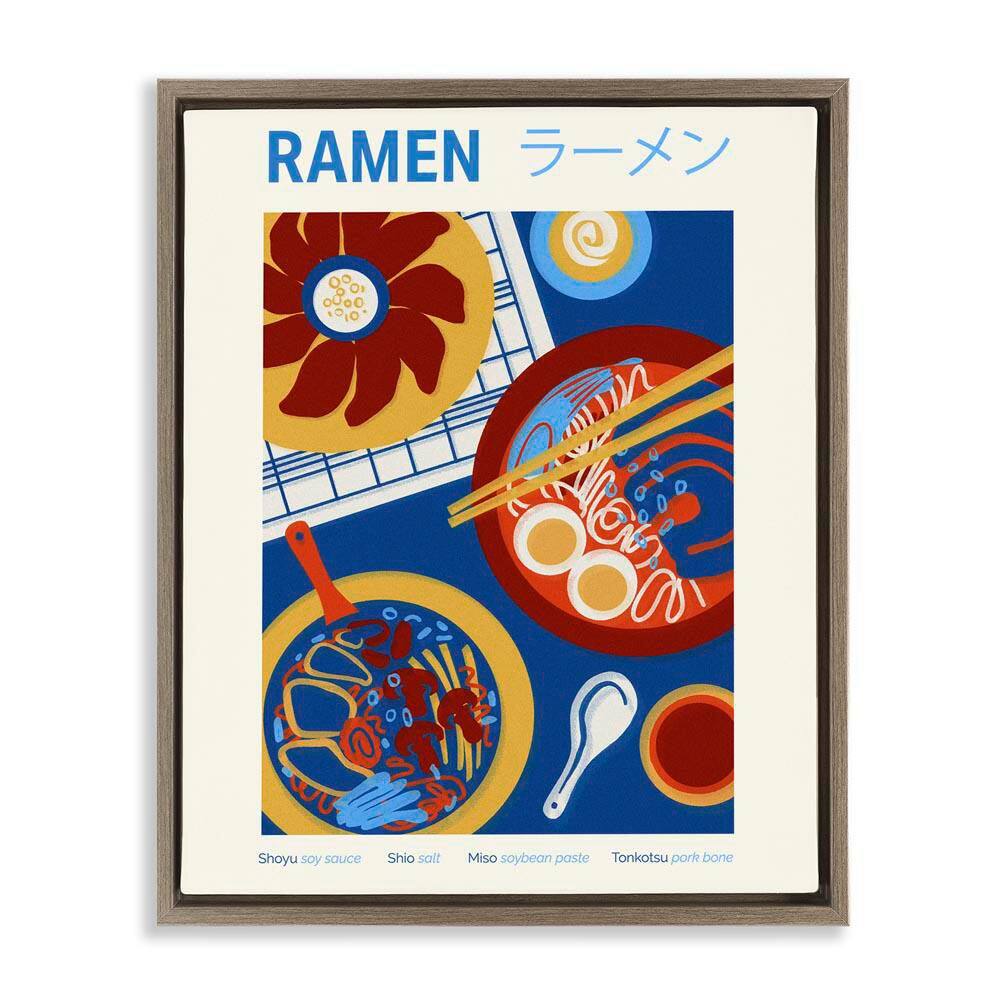 Ramen Table Placement by Victoria Barnes Brown Floater Frame Food Graphic Art Print 21 in. x 17 in. price history on PriceWatchPro
