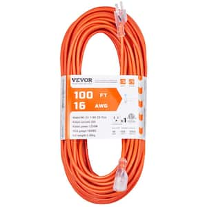 100 ft. Extension Cord 16/3 10 Amp 125 Volt 1250-Watt with Lighted End Generator Extension Cord