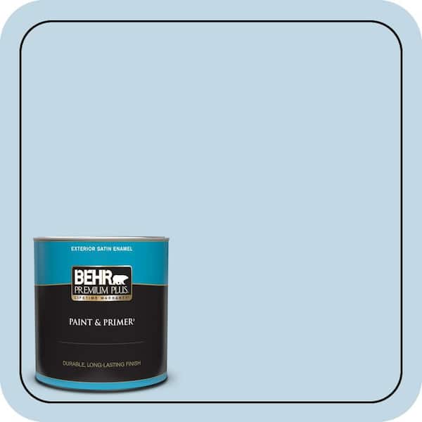 BEHR PREMIUM PLUS 1 qt. #S500-1 Distant Shore Satin Enamel Exterior Paint & Primer