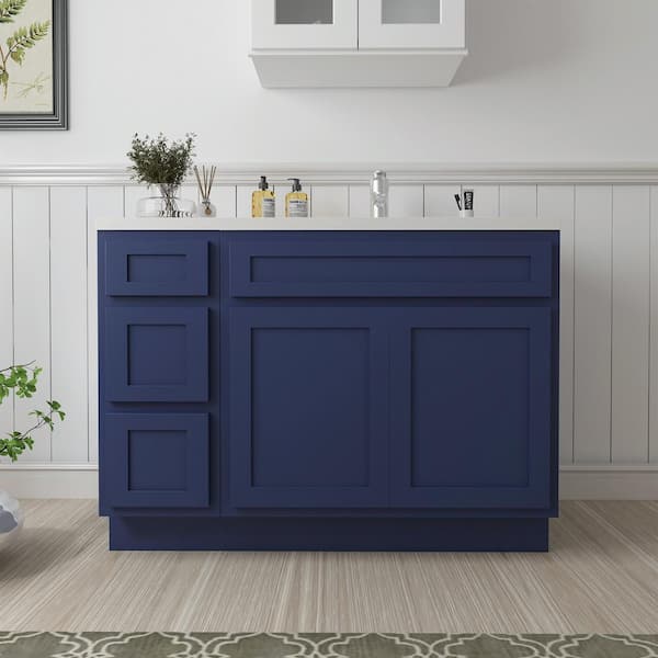 Vanity Art 42 in. W x 21 in. D x 32.5 in. H Bath Vanity Cabinet without Top in Blue