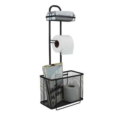 Basicwise Chrome Over the Tank 2 Slots Toilet Tissue Paper Holder Organizer  for Bathroom Storage QI004449 - The Home Depot