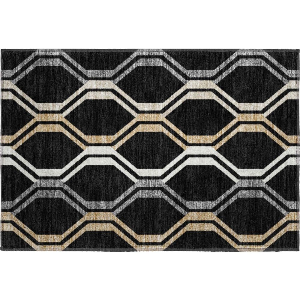 Addison Rugs Mayfield Premium Machine Washable Abstract AMF2326 Black 2 ...
