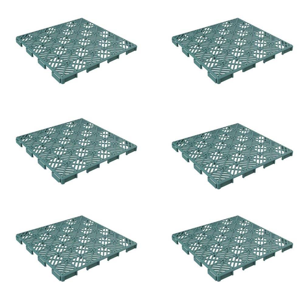 11.5 in. x 11.5 in. Outdoor Interlocking Diamond Polypropylene Patio and Deck Tile Flooring in Green (Set of 6) price history on PriceWatchPro