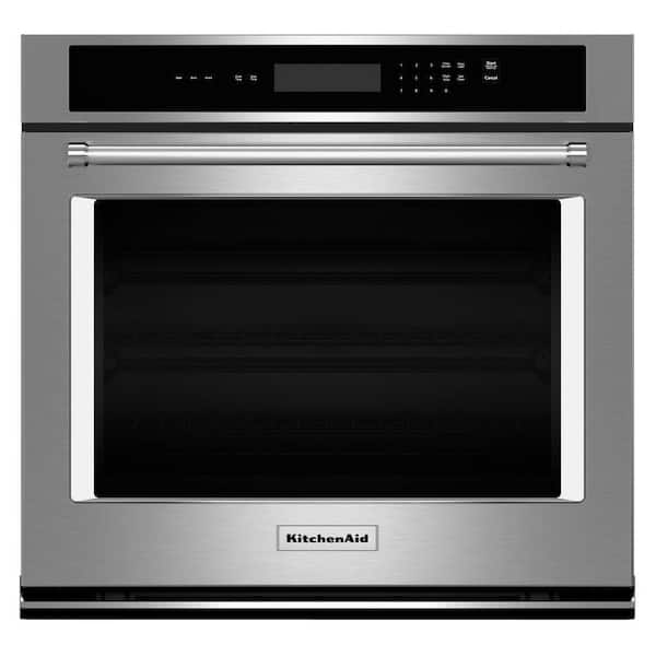 KitchenAid 27 in. Single Electric Wall Oven, Self-Cleaning in Stainless Steel