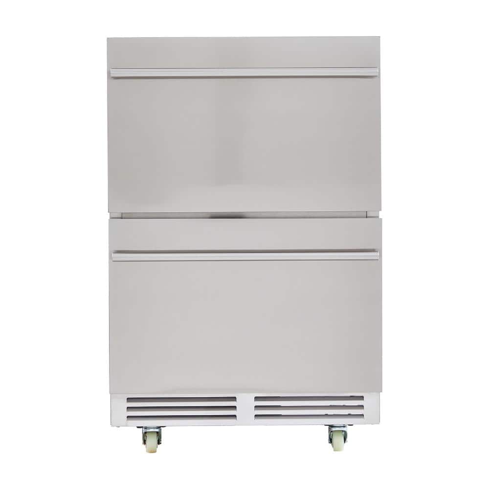 24.1 in. 4.9 cu.ft. Double Drawer Built-In Outdoor Refrigerator with Removable Grid and two Lockable Wheels in Silver price history on PriceWatchPro