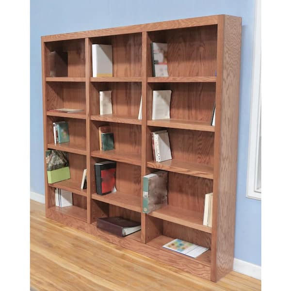 Oak Wood 15 Shelf Standard Bookcase, High End Wood Bookcases