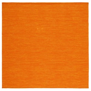 Kilim Orange 6 ft. x 6 ft. Solid Color Square Area Rug