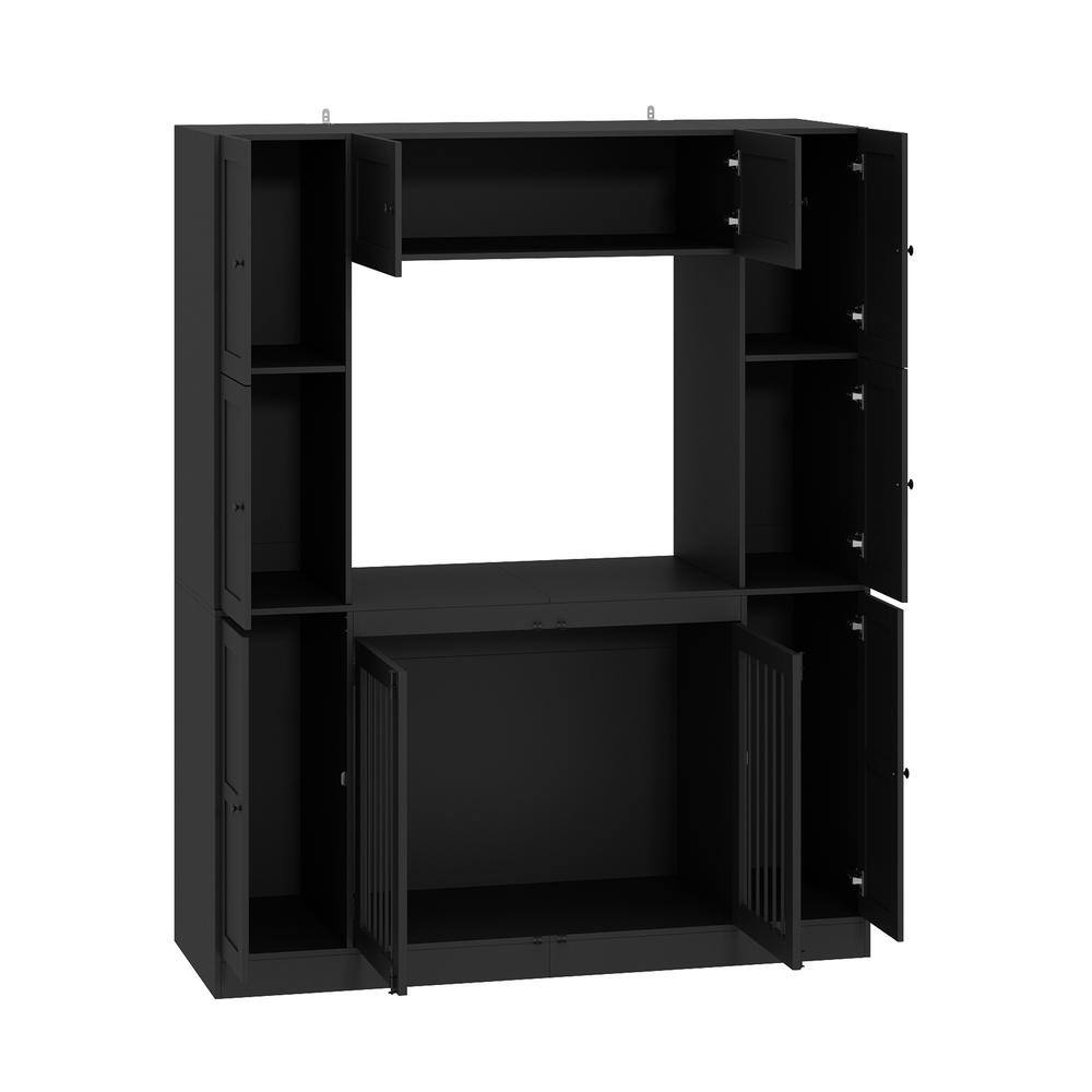WIAWG Large Dog Crate Storage Cabinet, Indoor Wooden Heavy-Duty Dog ...