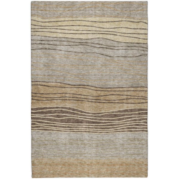 Dream Shag Premium Machine Washable Abstract ADS735 Taupe 9 ft. x 12 ft. Area Rug