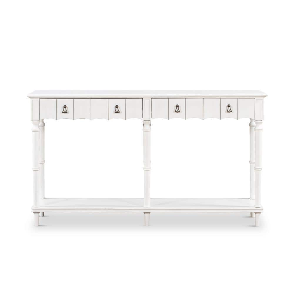 Utopia 4niture Czar 63 in. Rectangle Wood Console Table with 4Drawers