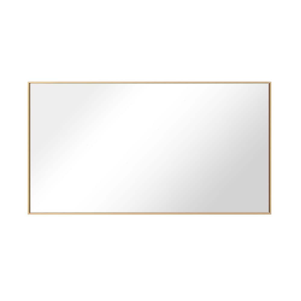 Sleek Gold Aluminum Framed Rectangular Bathroom Vanity Mirror 36"W x 20"H