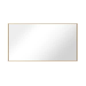 36 in. W x 20 in. H Modern Medium Rectangular Aluminum Framed Wall Mounted Bathroom Vanity Mirror in Gold