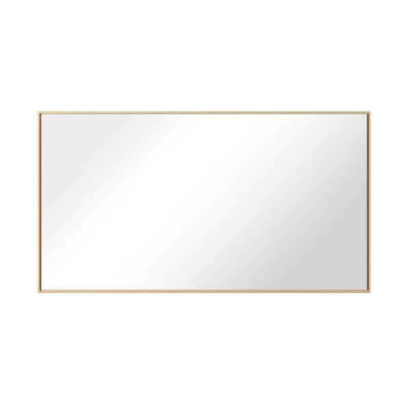 GETLEDEL 36 in. W x 20 in. H Modern Medium Rectangular Aluminum Framed Wall Mounted Bathroom Vanity Mirror in Gold