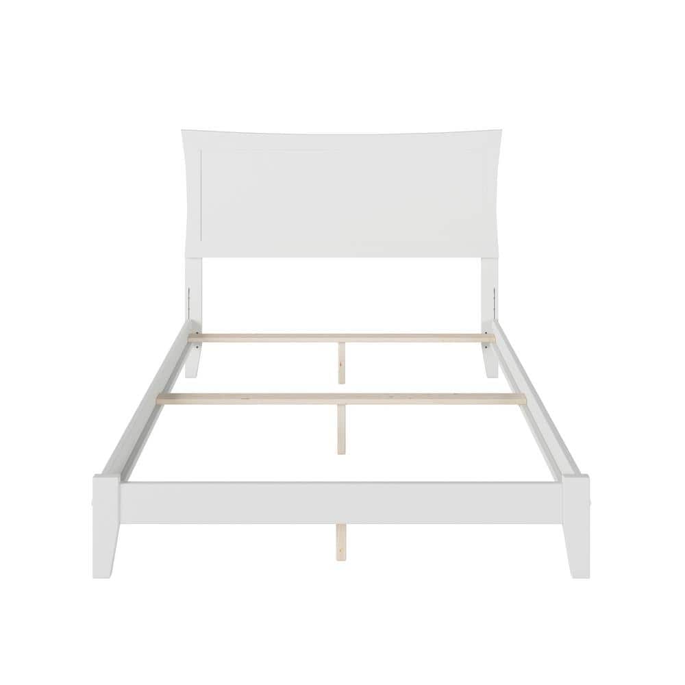 Metro Chic Full Double White Painted Rubberwood Bed with Headboard