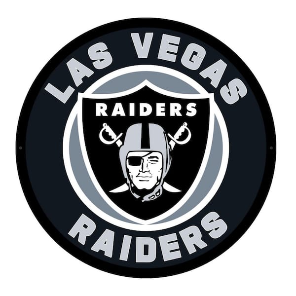 Evergreen Las Vegas Raiders Round 23 In. Plug-in Led Lighted Sign 