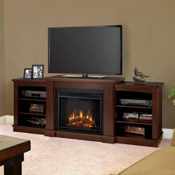 Real Flame Hawthorne 75 in. Media Console Electric Fireplace in Dark Espresso