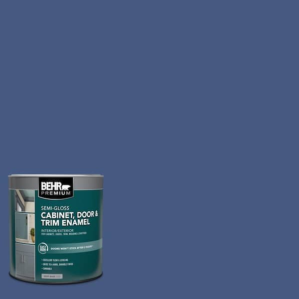 BEHR PREMIUM 1 qt. #M540-7 Optimum Blue Semi-Gloss Enamel Interior/Exterior Cabinet, Door & Trim Paint