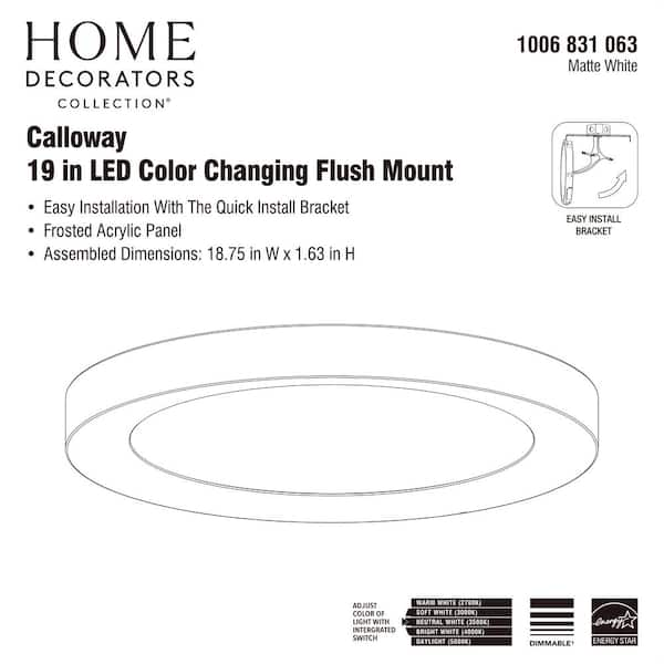 Home Decorators Collection Calloway 19 in. Matte White Integrated