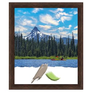 Warm Walnut Narrow Wood Picture Frame Opening Size 20 x 24 in.