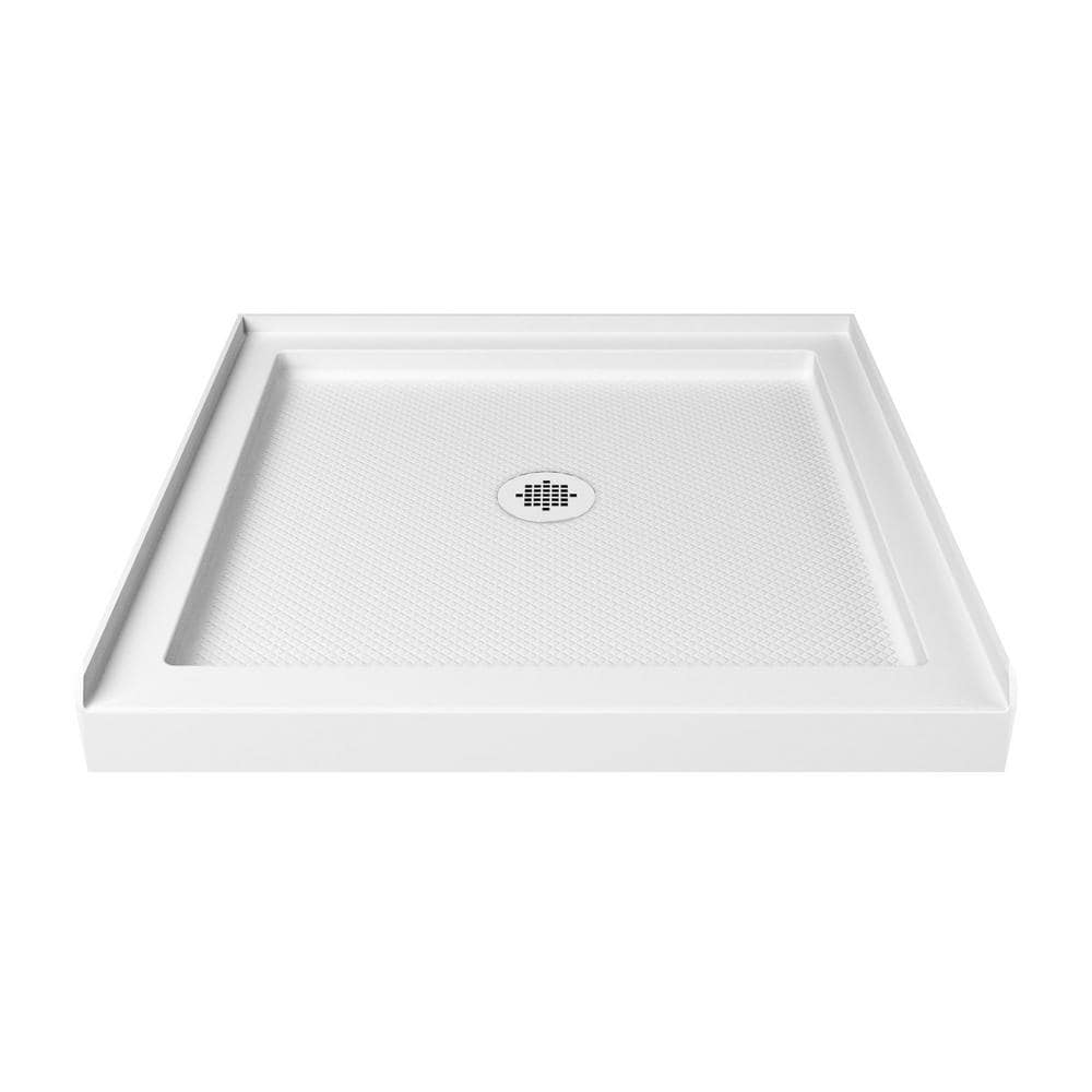 Matte Black Frameless Square Shower Kit with Acrylic Base