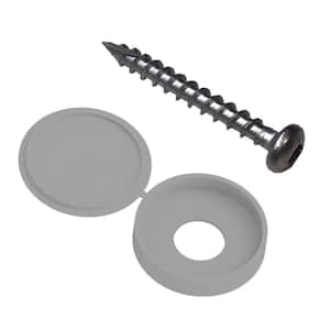 1-1/2 in. L #8 External Square Round Stainless Steel Decorator Screws and Cover Gray (12-Pack)
