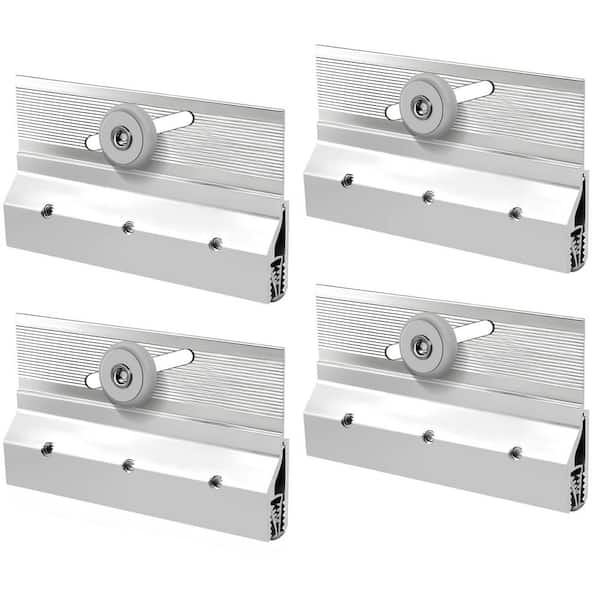 4-Piece Frameless Shower Door Roller Assemblies with 3/4" Plastic Wheels and Aluminum Bracket in Chrome, for Shower Door