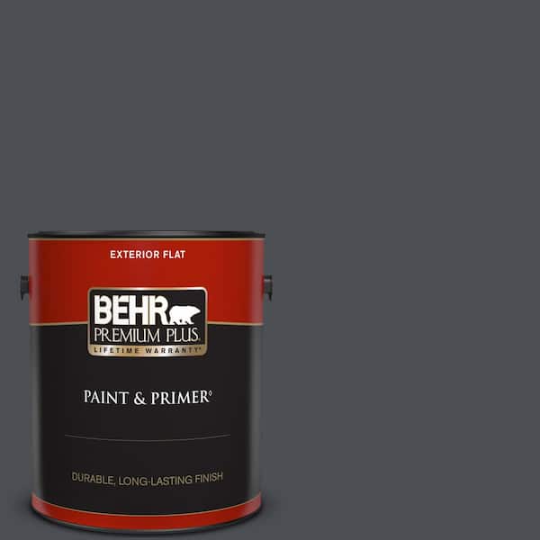 BEHR PREMIUM PLUS 1 gal. #750F-6 Sled Flat Exterior Paint & Primer