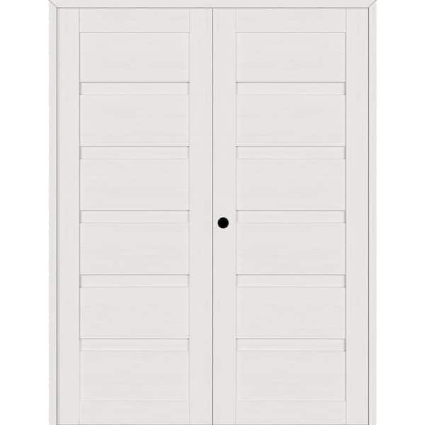 Belldinni Louver 48 in. x 79.375 in. Right Active Bianco Noble Wood Composite Double Prehung Interior Door