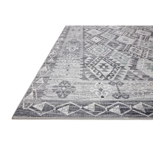 Zion Charcoal/Slate 2 ft. 3 in. x 3 ft. 9 in. Traditional 100% Polyester Pile Area Rug