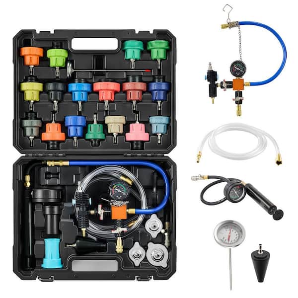 Coolant Pressure Tester Kit, 47Pcs Radiator Refill with 3 Metal Adapters, Universal Fit, Auto Tool with Pump & Filler