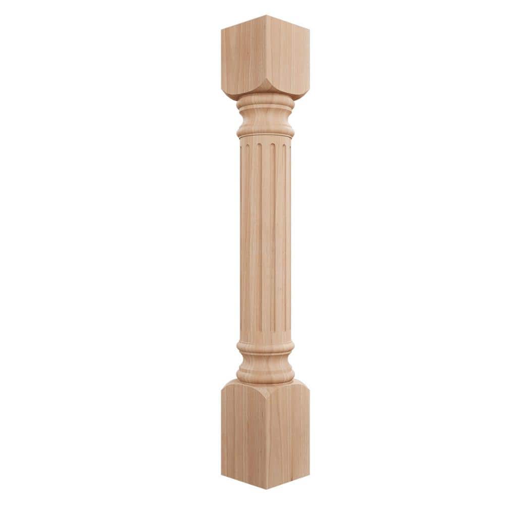 Ekena Millwork 5 in. x 5 in. x 35-1/2 in. Unfinished Cherry Richmond ...