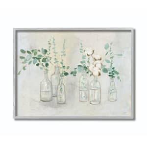 11 in. x 14 in. "Flowers And Plants Neutral Grey Green Painting" by Julia Purinton Framed Wall Art