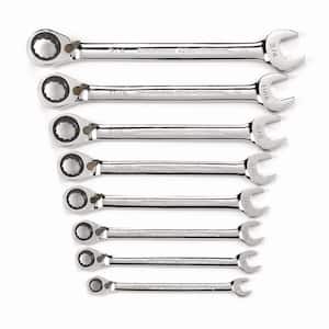 72-Tooth 12 Point SAE Reversible Combination Ratcheting Wrench Set (8 -Piece)