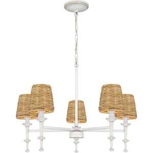 Flannery 5 Light Antique White Chandelier