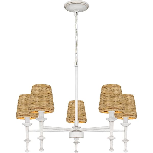 Quoizel Flannery 5 Light Antique White Chandelier