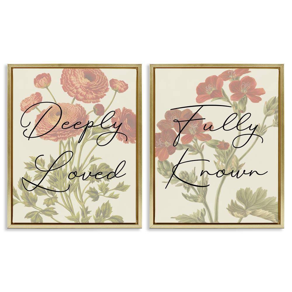 Loved and Known Florals by Daphne Polselli 2-Pieces Gold Floater Frame Nature Graphic Art Print 31 in. x 25 in. price history on PriceWatchPro