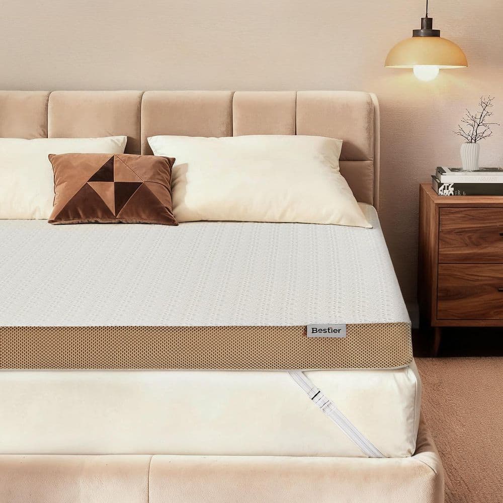 4 in. Queen Firm Cooling Memory Foam Mattress Topper with Removable Cover and Adjustable Straps, for Back Pain Relief price history on PriceWatchPro