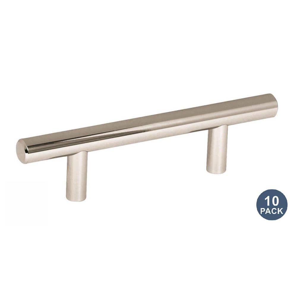 Amerock Bar Pulls 3 in. (76mm) Modern Polished Nickel Bar Cabinet Pull ...