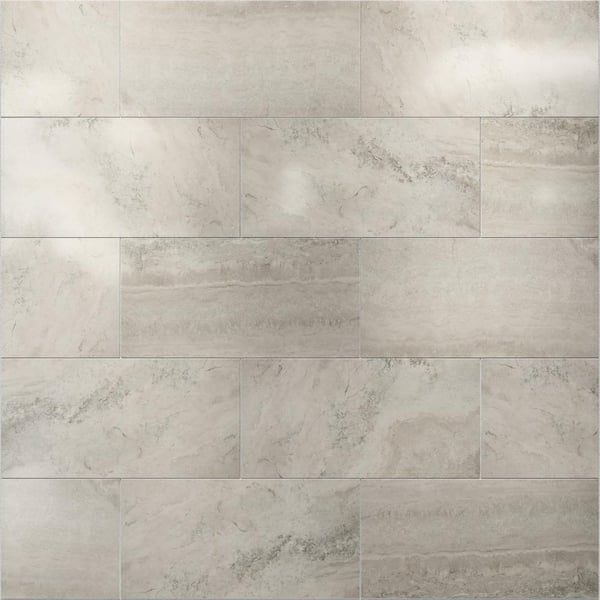 CRUZ BAY STUDIO Tufo 12 in. x 24 in. Taupe Polished Porcelain Wall and Floor Tile (17.46 sq.ft./case)