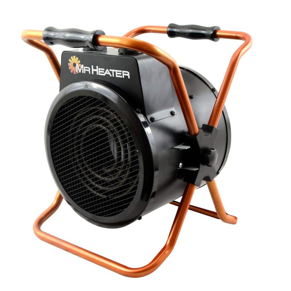 Portable Black Electric Forced Air Space Heater with Thermostat